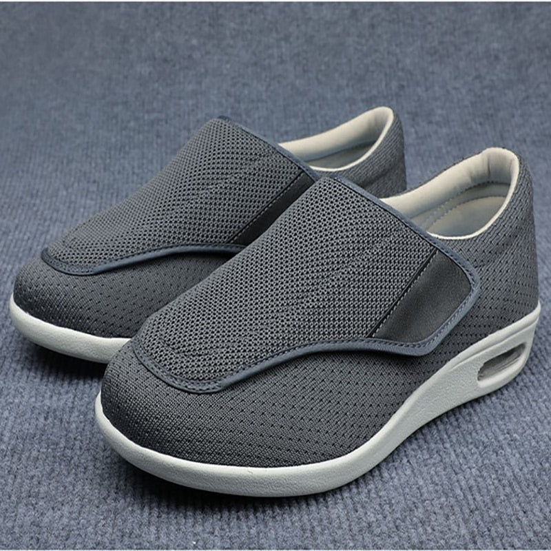 Comfortable Knit Slip-On Sneaker for Women with Adjustable Strap Wide Fit Cushioned Sole Casual Style