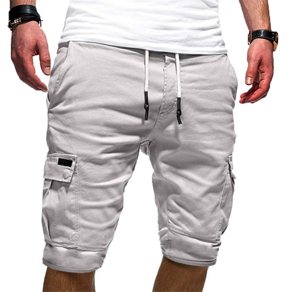 Effortless Cotton Cargo Shorts for Women with Drawstring Waist Multi Pocket Cuffed Hem Casual Style