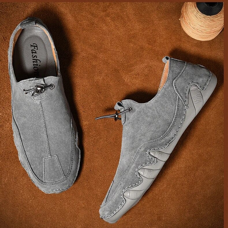 Comfortable Leather Driving Loafer for Women with Slip-On Moccasin Stitched Rubber Sole Casual Style