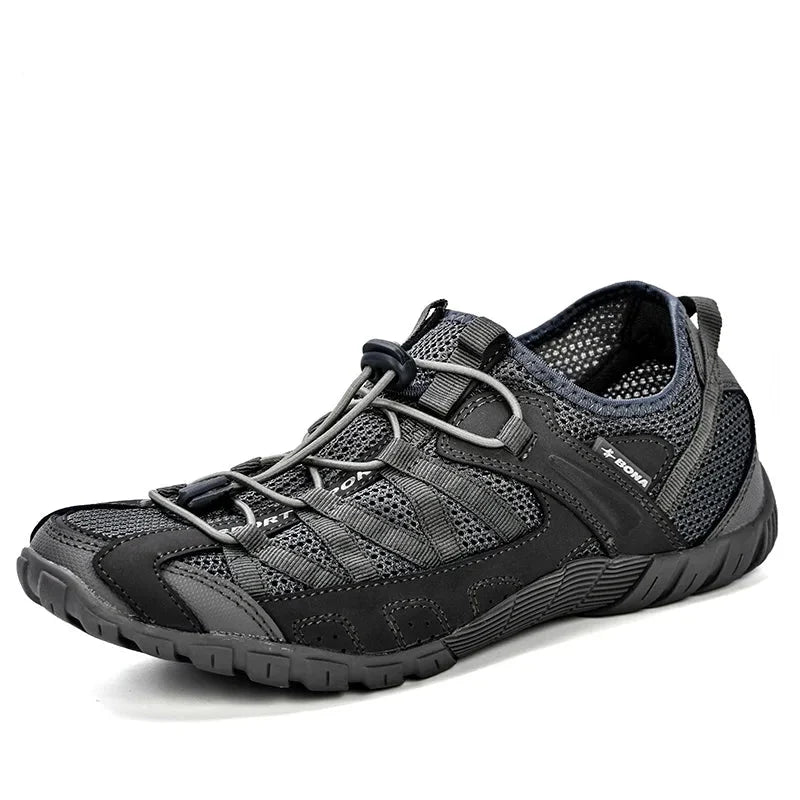Comfortable Mesh Trail Sneaker for Women with Bungee Lace Rugged Sole Outdoor Style