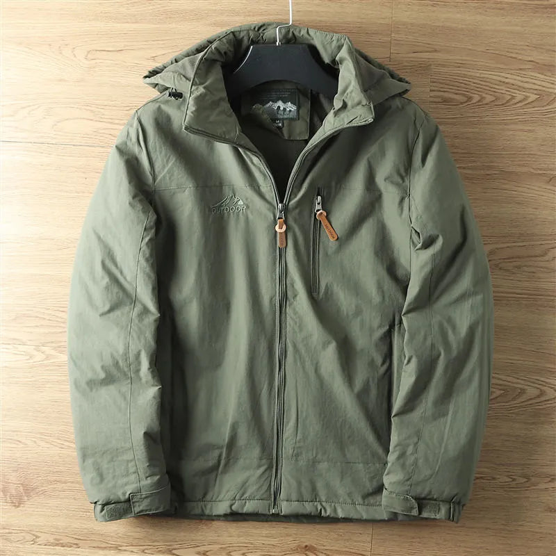Effortless Fleece Lined Puffer Jacket for Women with Hooded Long Sleeve Zip Front Utility Style