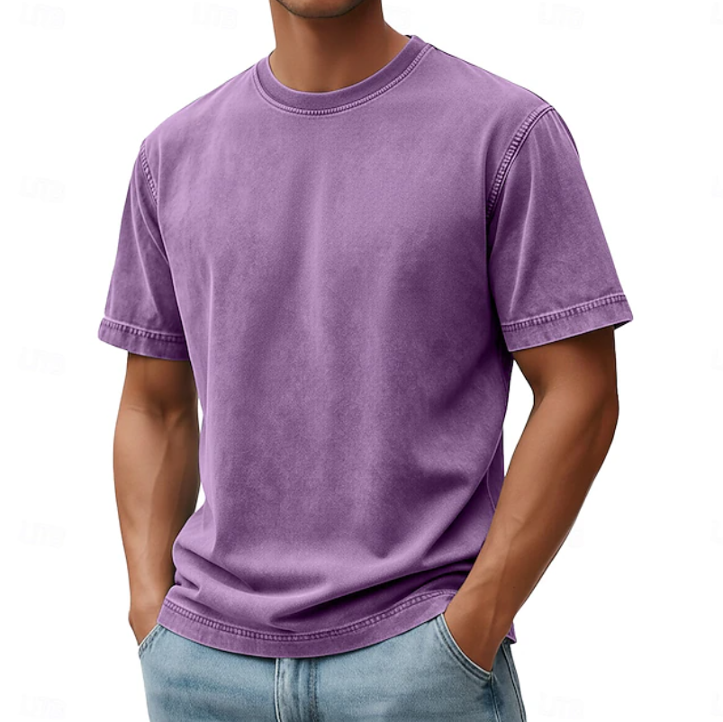Effortless Washed Cotton Tee for Women with Crew Neck Short Sleeve Oversized Relaxed Casual Style