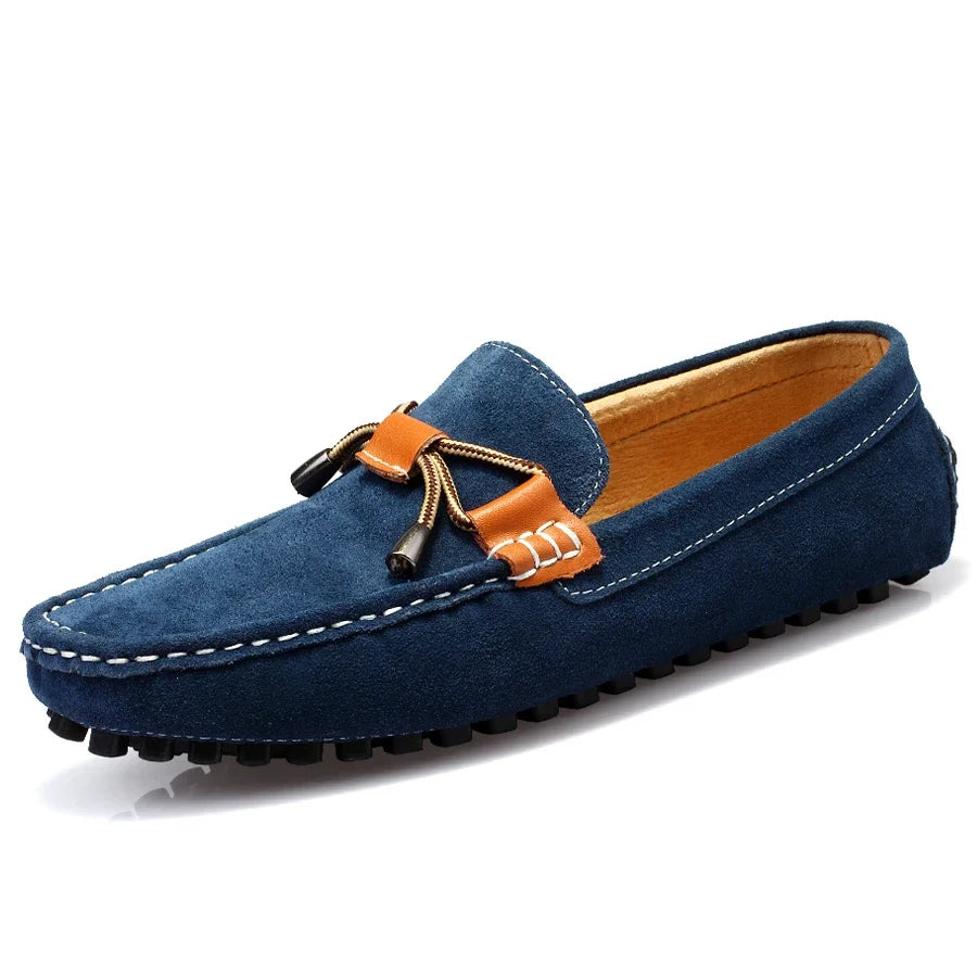 Effortless Suede Driving Loafer for Women with Round Toe Braided Lace Slip On Casual Style