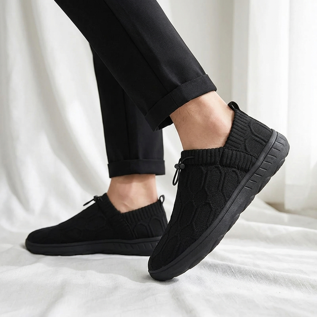 Comfortable Honeycomb Knit Slip On Sneaker for Women with Drawstring Closure Cushioned Sole Casual Style