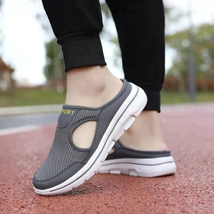 Effortless Mesh Slip-On Clog Sneaker for Women with Cutout Side Platform Sole Casual Style