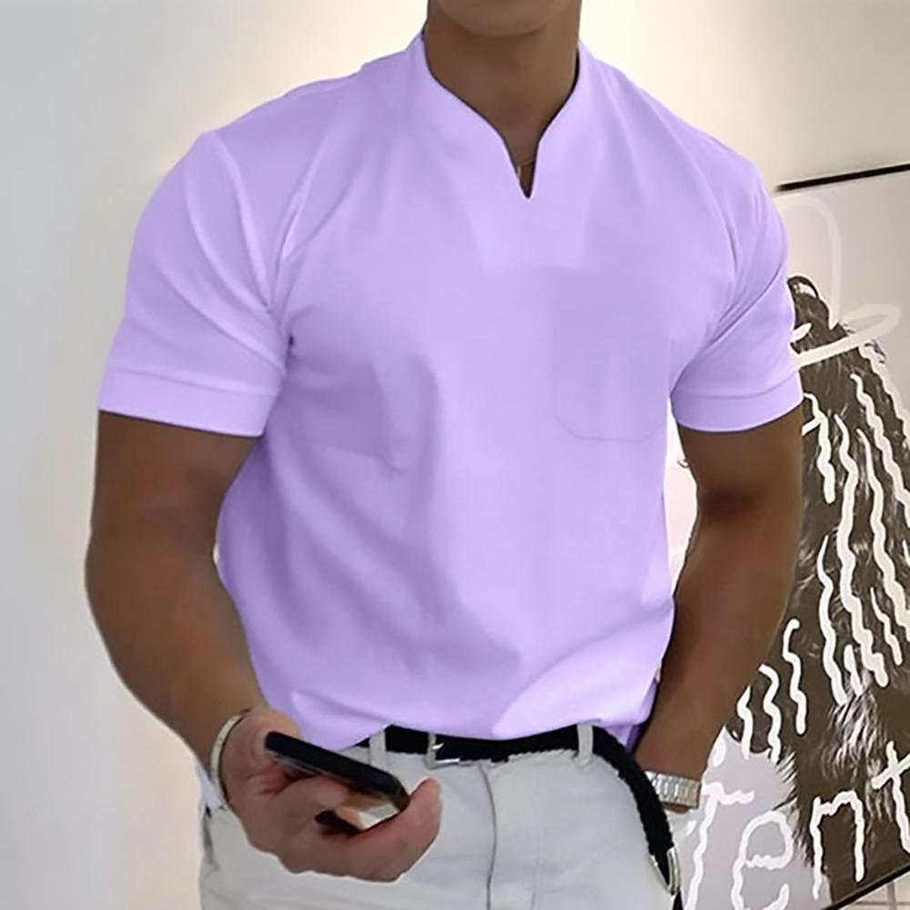 Effortless Chest Pocket Shirt for Women with V Neck Short Sleeve Relaxed Casual Style