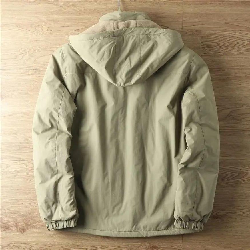 Effortless Fleece Lined Puffer Jacket for Women with Hooded Long Sleeve Zip Front Utility Style