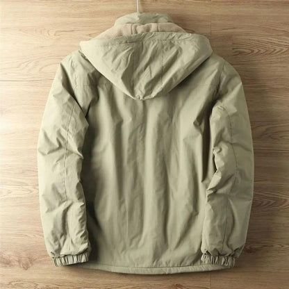 Effortless Fleece Lined Puffer Jacket for Women with Hooded Long Sleeve Zip Front Utility Style