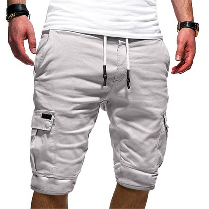 Effortless Cotton Cargo Shorts for Women with Drawstring Waist Multi Pocket Cuffed Hem Casual Style