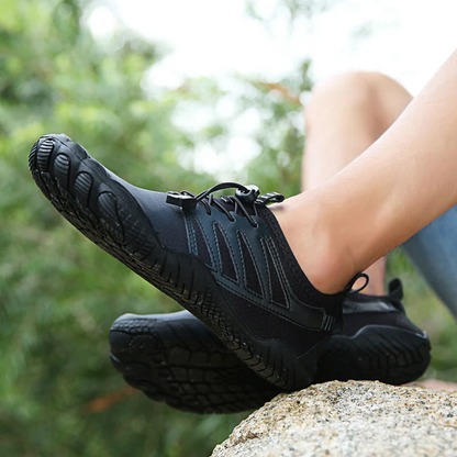 Comfortable Quick Dry Water Shoes for Women with Lace Up Toggle Wide Toe Barefoot Sole Style