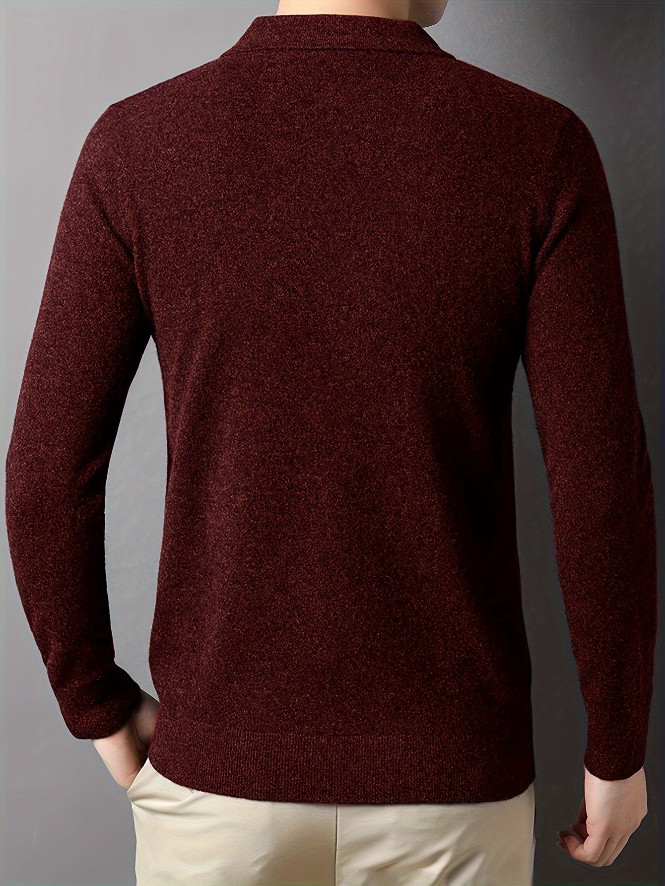 Comfortable Teal Polo Sweater for Women with Collar Long Sleeve Button Placket Ribbed Knit Style