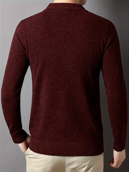 Comfortable Teal Polo Sweater for Women with Collar Long Sleeve Button Placket Ribbed Knit Style