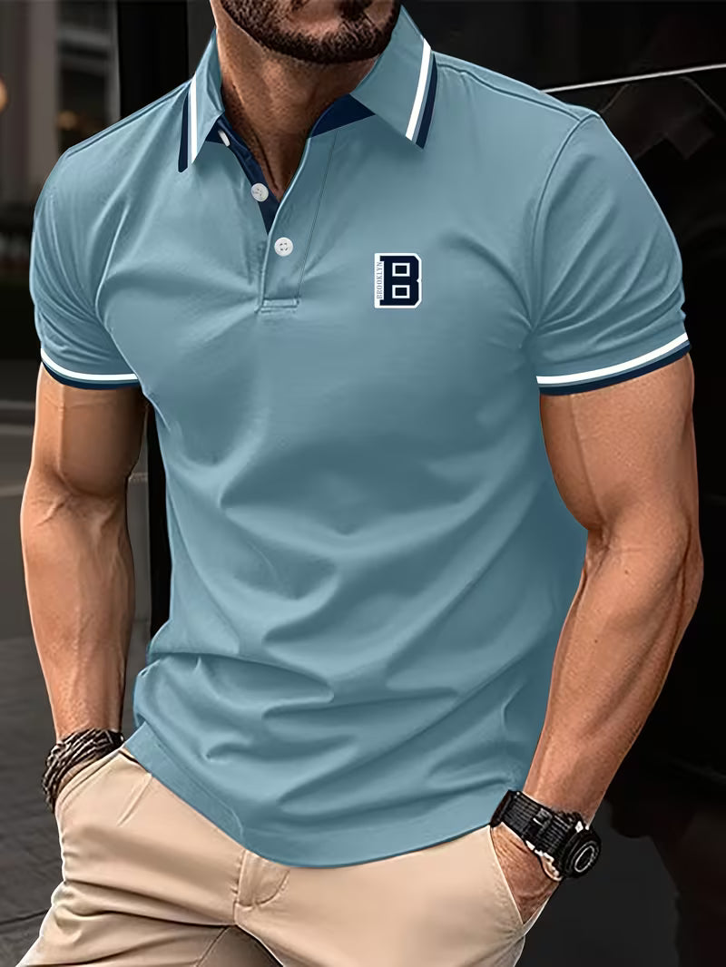 Effortless Polo Shirt for Women with Collar Short Sleeve Contrast Trim Button Front Casual Style