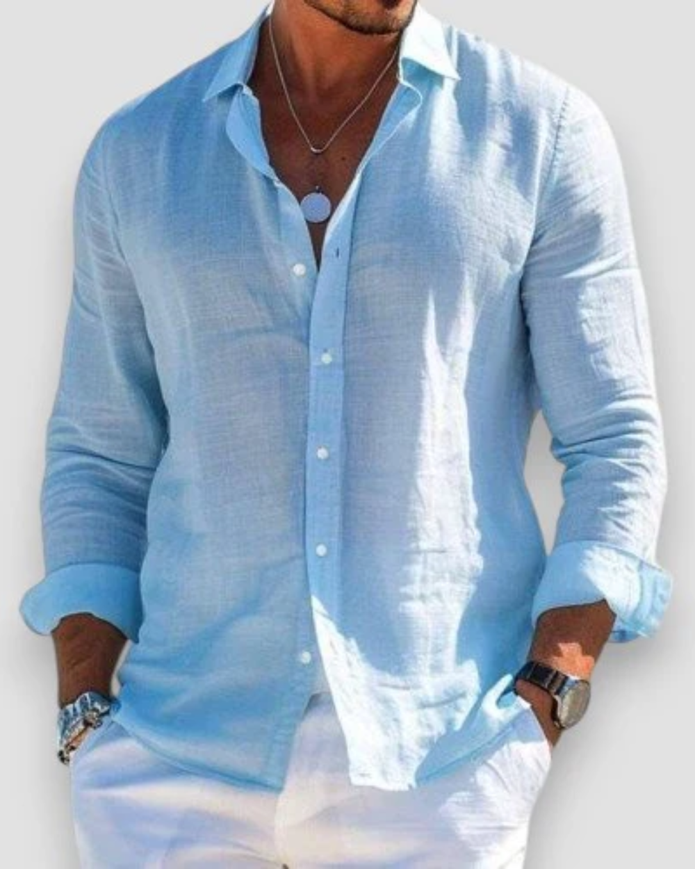 Effortless Linen Shirt for Women with Collar Long Sleeve Button Front Relaxed Style