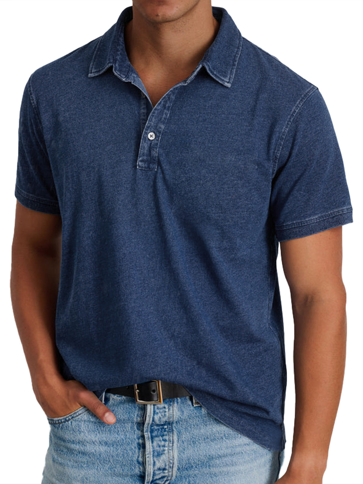Effortless Washed Cotton Polo Shirt for Women with Collared Short Sleeve Button Placket Relaxed Casual Style
