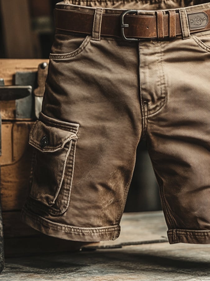 Effortless Cotton Cargo Shorts for Women with Belted Waist Flap Pocket Relaxed Casual Style
