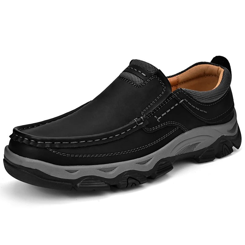 Comfortable Leather Loafers for Women with Moc Toe Slip On Rugged Sole Casual Style