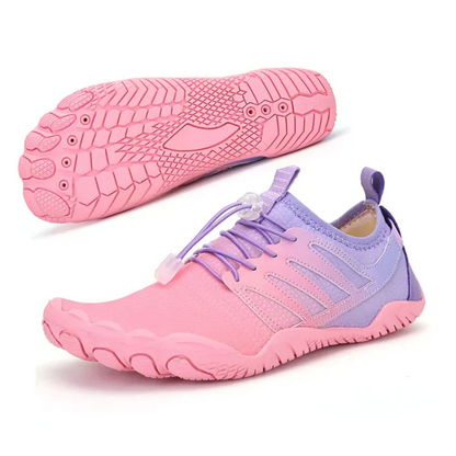 Comfortable Quick Dry Water Shoes for Women with Lace Up Toggle Wide Toe Barefoot Sole Style