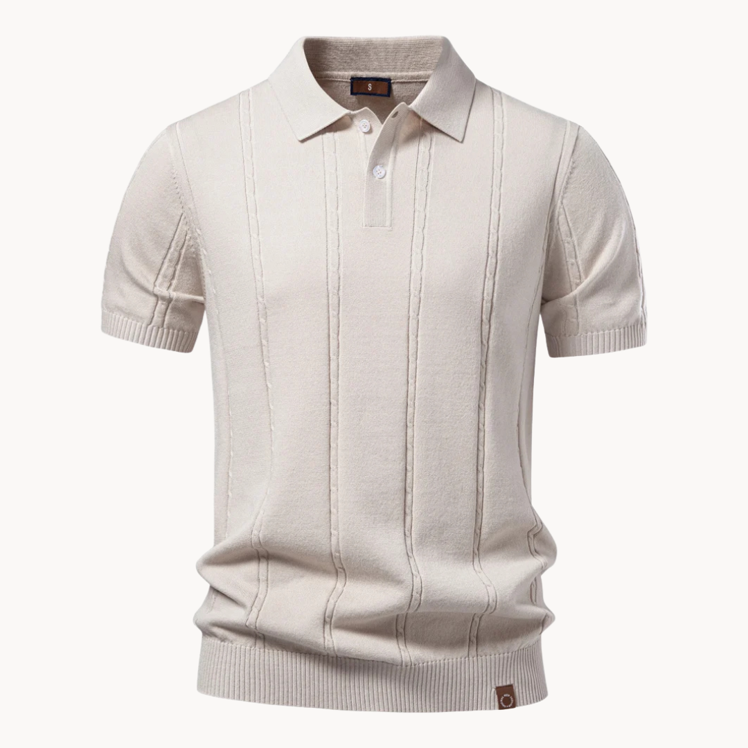 Comfortable Ribbed Polo Sweater for Women with Collar Short Sleeve Button Placket Relaxed Knit Style