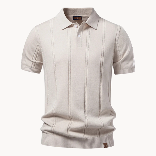 Comfortable Ribbed Polo Sweater for Women with Collar Short Sleeve Button Placket Relaxed Knit Style