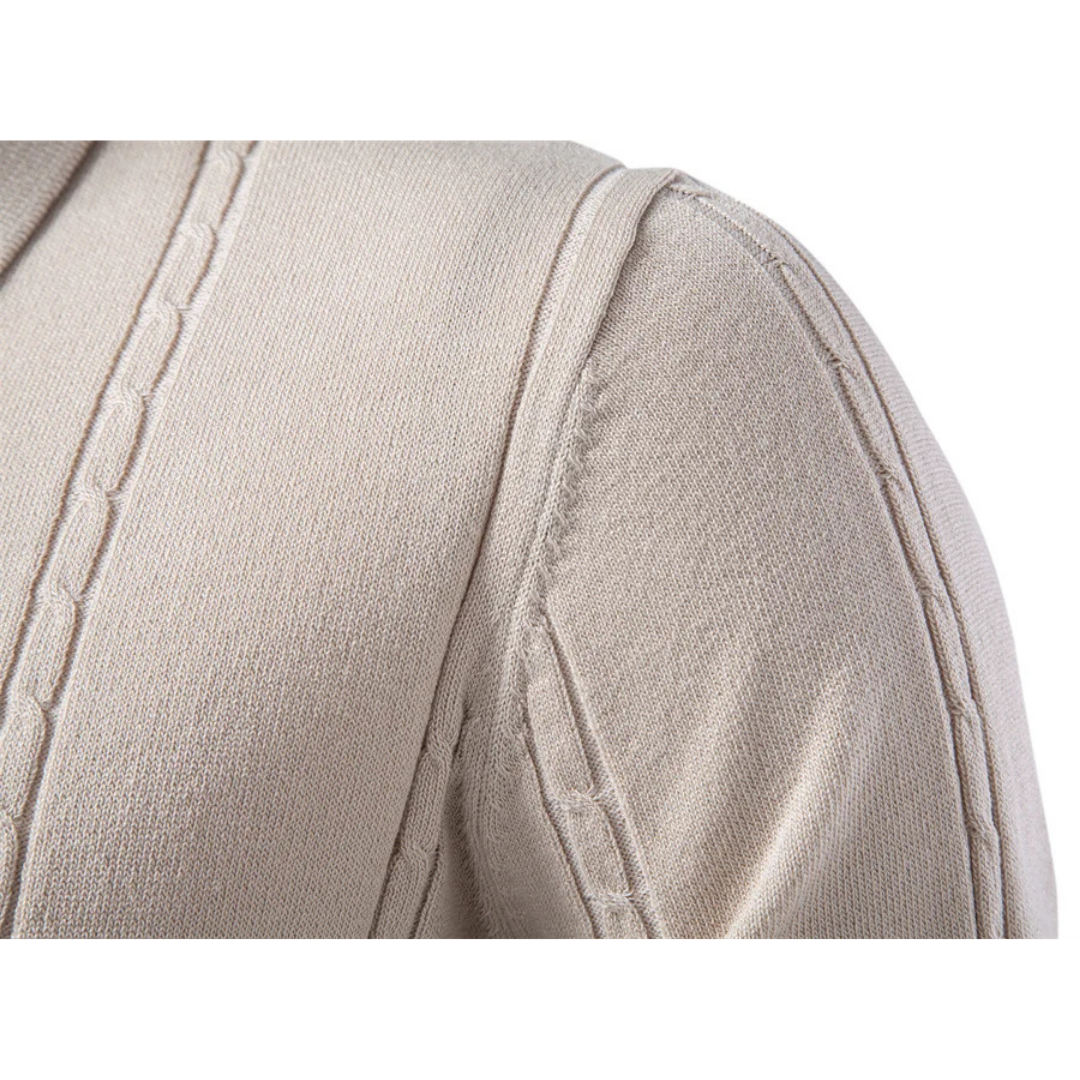Comfortable Ribbed Polo Sweater for Women with Collar Short Sleeve Button Placket Relaxed Knit Style