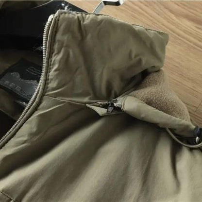 Effortless Fleece Lined Puffer Jacket for Women with Hooded Long Sleeve Zip Front Utility Style