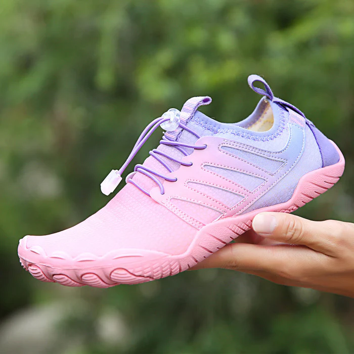Comfortable Quick Dry Water Shoes for Women with Lace Up Toggle Wide Toe Barefoot Sole Style
