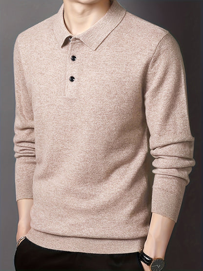 Comfortable Teal Polo Sweater for Women with Collar Long Sleeve Button Placket Ribbed Knit Style