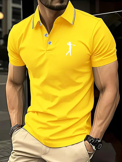 Effortless Embroidered Pique Polo Shirt for Women with Tipped Collar Short Sleeve Button Placket Casual Style