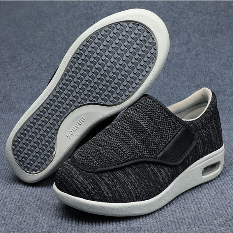 Comfortable Knit Slip-On Sneaker for Women with Adjustable Strap Wide Fit Cushioned Sole Casual Style
