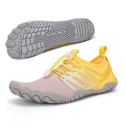 Comfortable Quick Dry Water Shoes for Women with Lace Up Toggle Wide Toe Barefoot Sole Style