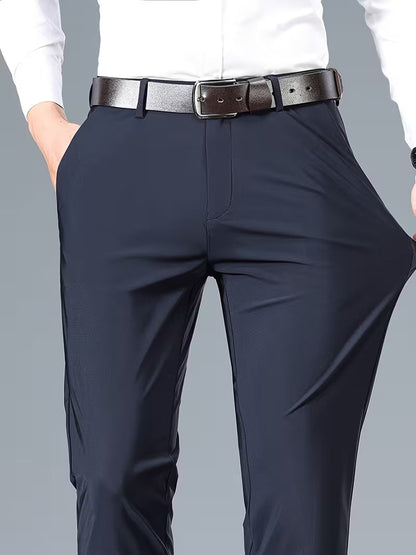 Elegant Stretch Dress Pants for Women with High Waist Slim Straight Leg Tapered Office Style