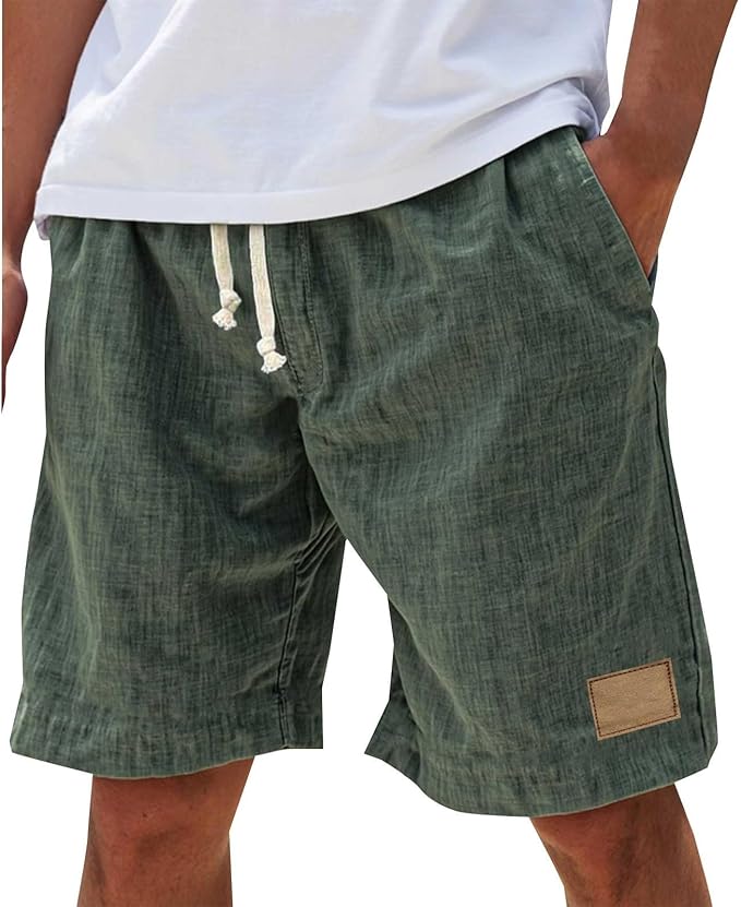 Effortless Linen Shorts for Women with Drawstring Elastic Waist Relaxed Casual Style