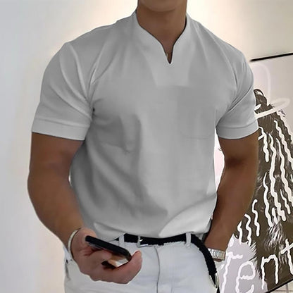 Effortless Chest Pocket Shirt for Women with V Neck Short Sleeve Relaxed Casual Style