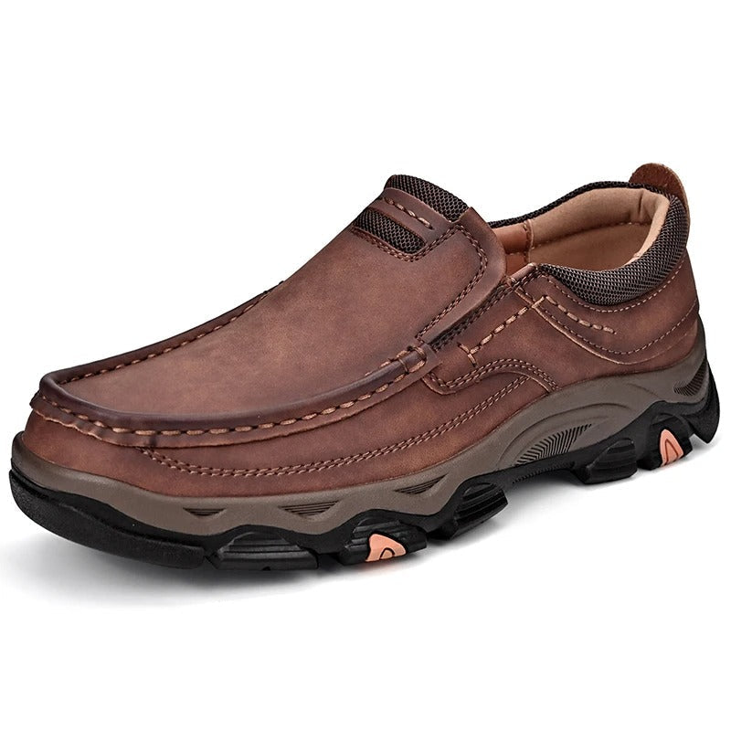Comfortable Leather Loafers for Women with Moc Toe Slip On Rugged Sole Casual Style