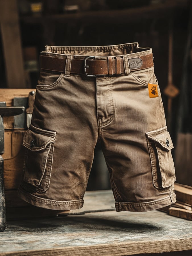 Effortless Cotton Cargo Shorts for Women with Belted Waist Flap Pocket Relaxed Casual Style