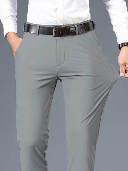 Elegant Stretch Dress Pants for Women with High Waist Slim Straight Leg Tapered Office Style
