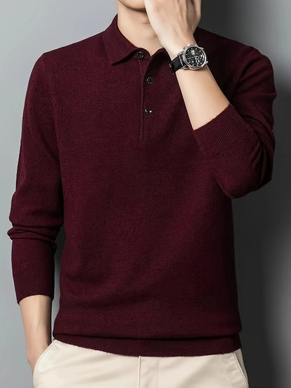 Comfortable Teal Polo Sweater for Women with Collar Long Sleeve Button Placket Ribbed Knit Style