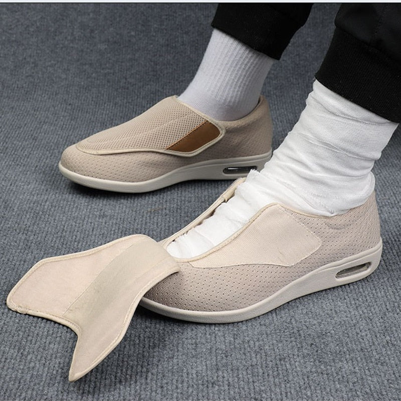 Comfortable Knit Slip-On Sneaker for Women with Adjustable Strap Wide Fit Cushioned Sole Casual Style