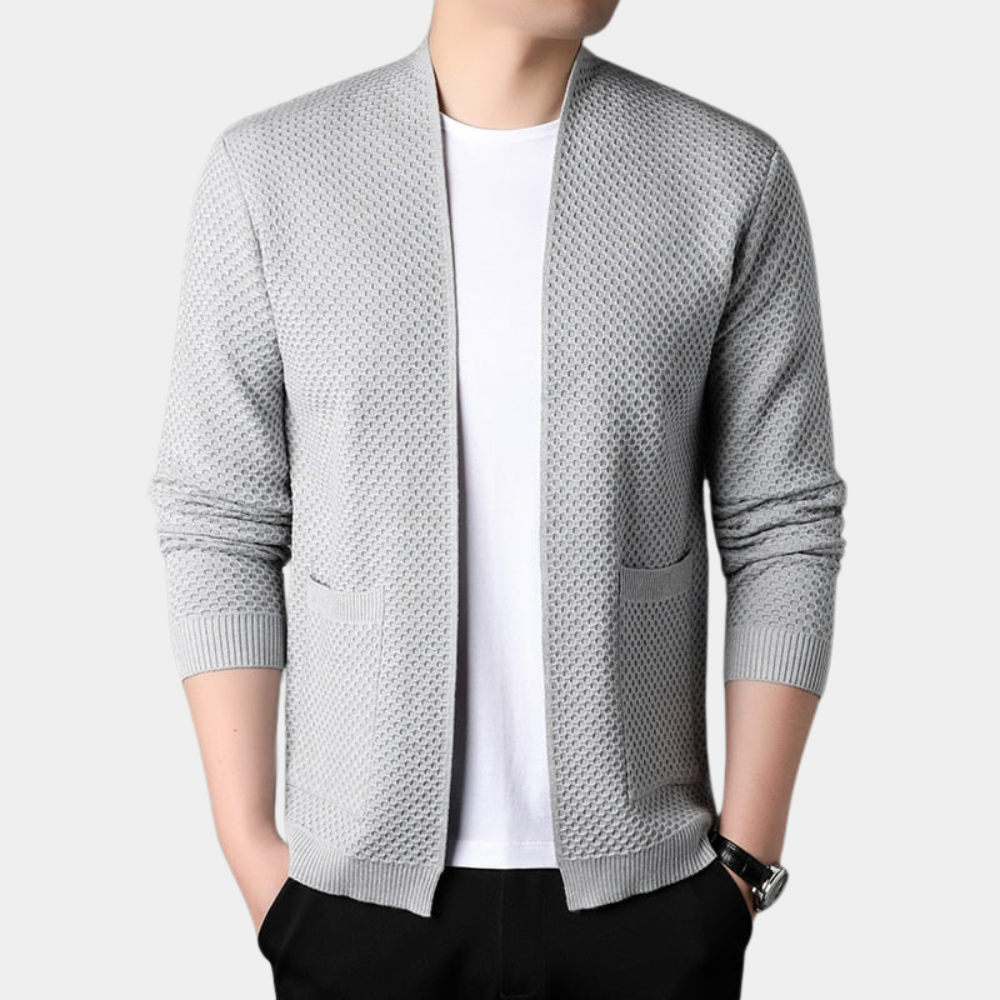 Comfortable Camel Cardigan Sweater for Women with Open Front Long Sleeve Ribbed Knit Relaxed Style