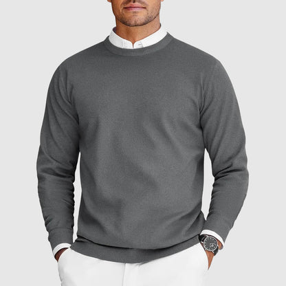 Comfortable Black Ribbed Sweater for Women with Crew Neck Long Sleeve Relaxed Knit Style