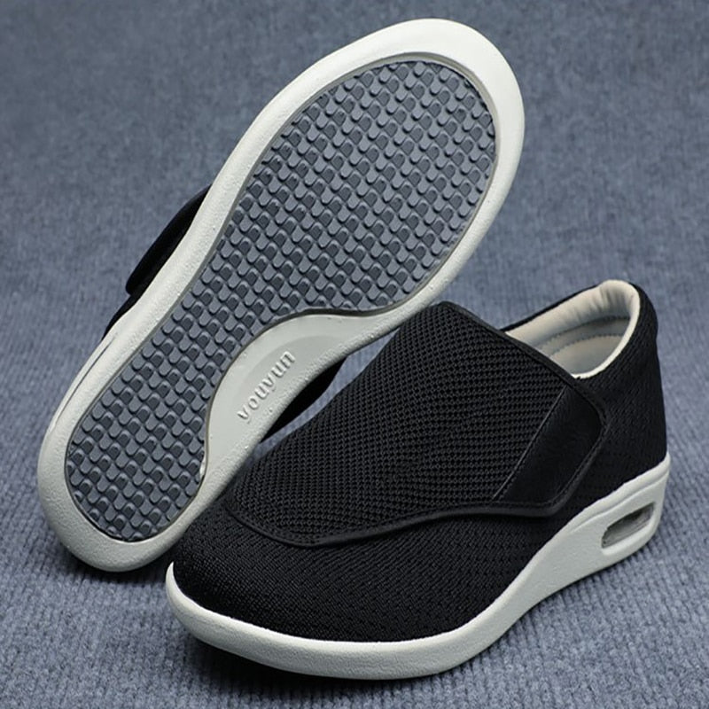Comfortable Knit Slip-On Sneaker for Women with Adjustable Strap Wide Fit Cushioned Sole Casual Style