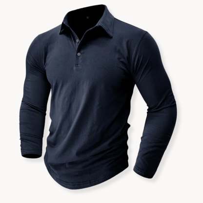 Comfortable Pique Knit Polo Shirt for Women with Collar Long Sleeve Button Placket Relaxed Style