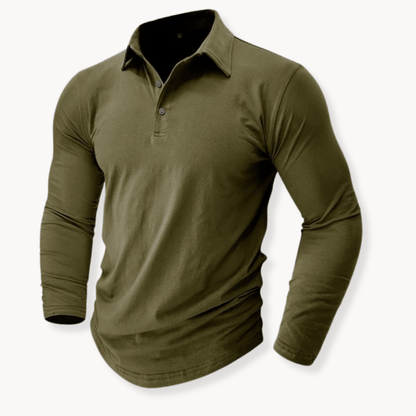 Comfortable Pique Knit Polo Shirt for Women with Collar Long Sleeve Button Placket Relaxed Style