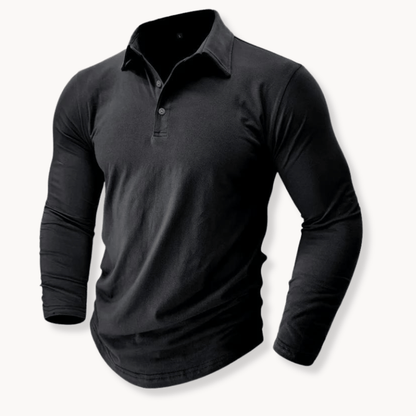 Comfortable Pique Knit Polo Shirt for Women with Collar Long Sleeve Button Placket Relaxed Style