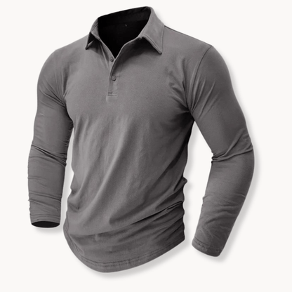 Comfortable Pique Knit Polo Shirt for Women with Collar Long Sleeve Button Placket Relaxed Style