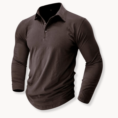 Comfortable Pique Knit Polo Shirt for Women with Collar Long Sleeve Button Placket Relaxed Style