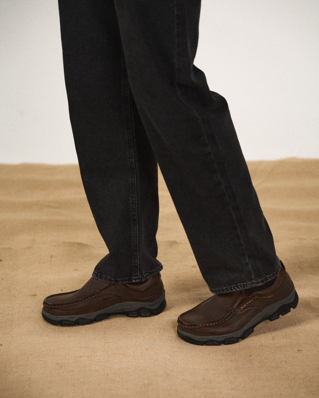 Comfortable Leather Loafers for Women with Moc Toe Slip On Rugged Sole Casual Style