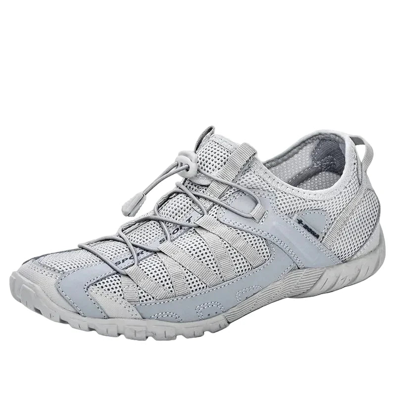 Comfortable Mesh Trail Sneaker for Women with Bungee Lace Rugged Sole Outdoor Style