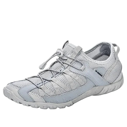 Comfortable Mesh Trail Sneaker for Women with Bungee Lace Rugged Sole Outdoor Style